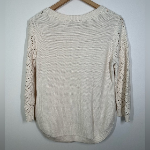 ALIA  Cream Knit Sweater Size Small Petite - Picture 6 of 6